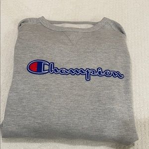 Champion Men’s Crew Neck Sweatshirt Gray Size L